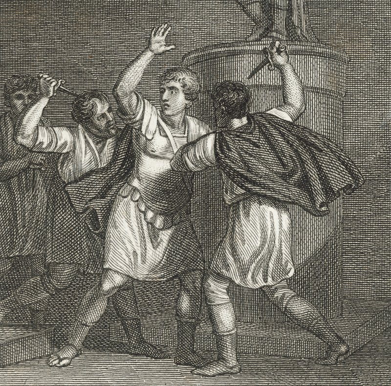 Śmierć Juliusza Cezara (rycina) autorstwa English School