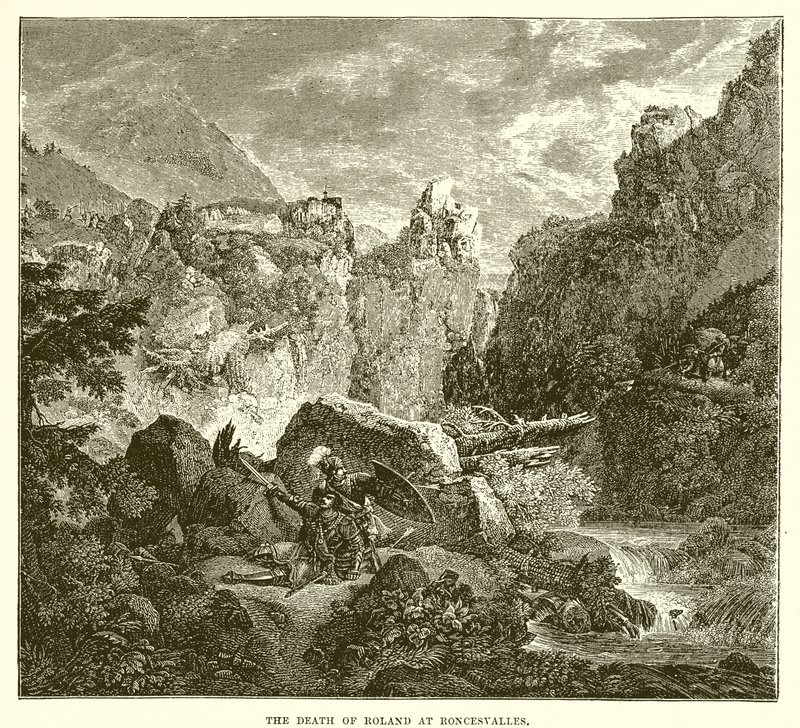 Śmierć Rolanda w Roncesvalles autorstwa English School