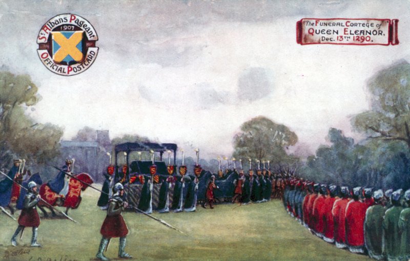 Orszak pogrzebowy królowej Eleonory, 13 grudnia 1290 autorstwa English School