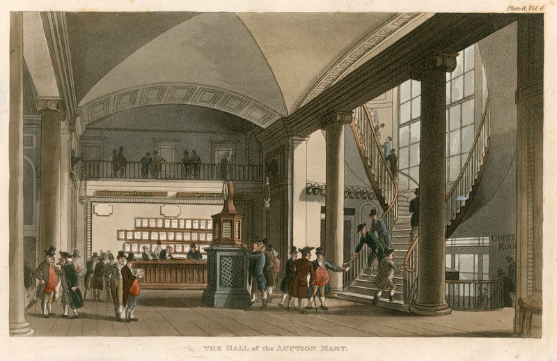 Hala Auction Mart, St Bartholomews Lane, Londyn autorstwa English School
