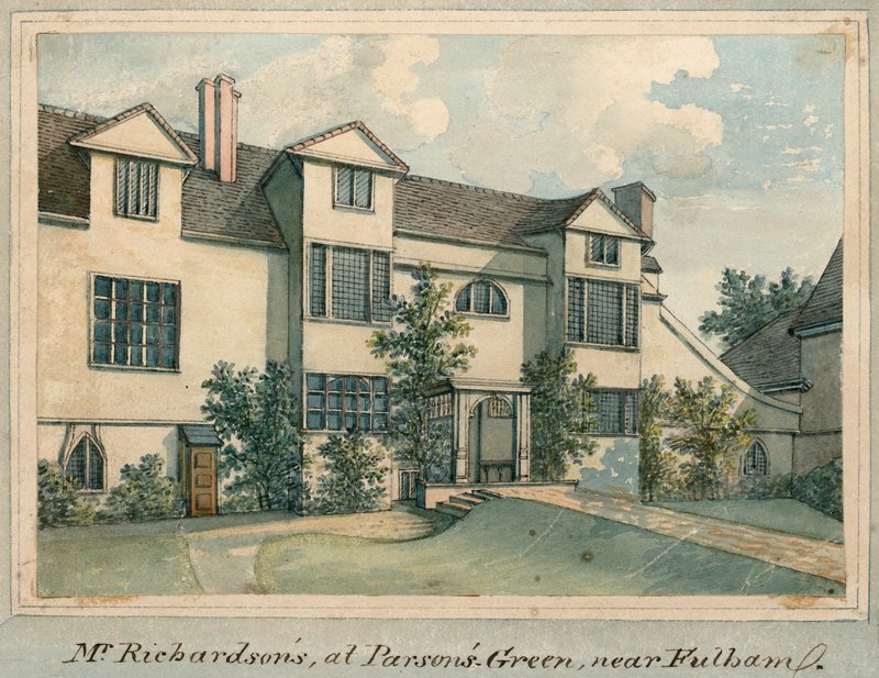Dom Samuela Richardsona w Parsons Green, niedaleko Fulham, Londyn (wc na papierze) autorstwa English School