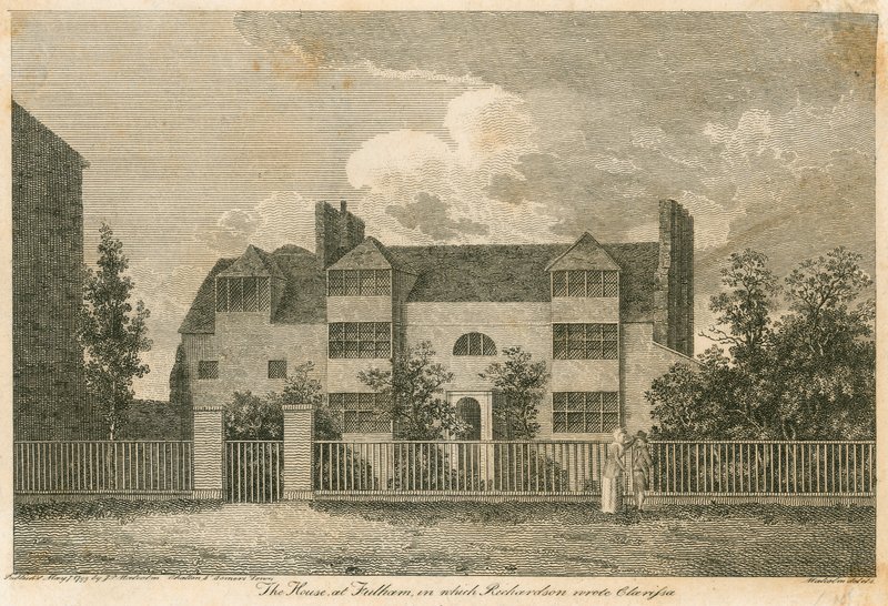 Dom przy Parsons Green, niedaleko Fulham w Londynie, kiedy Samuel Richardson napisał Clarissa autorstwa English School