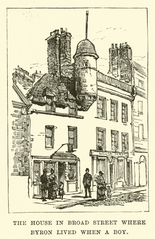 Dom przy Broad Street, w którym Byron mieszkał jako chłopiec autorstwa English School