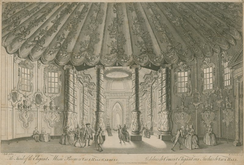 Wnętrze eleganckiego Music Room (Rotunda) w Vauxhall Gardens w Londynie autorstwa English School
