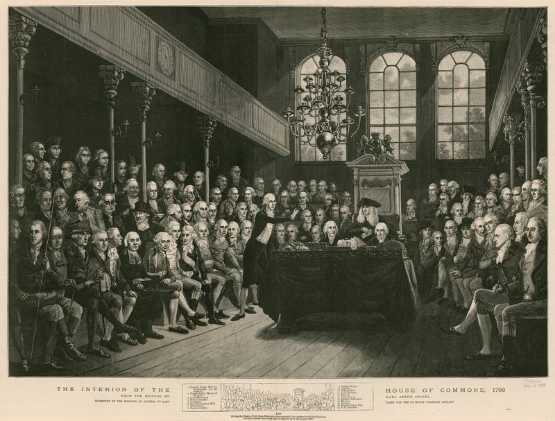 Wnętrze Izby Gmin, 1793 autorstwa English School
