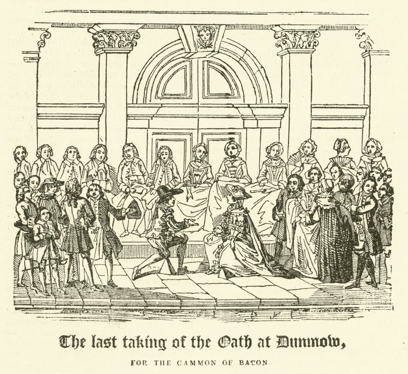 Ostatnie złożenie przysięgi w Dunmow, dla Gammon of Becon (rycina) autorstwa English School