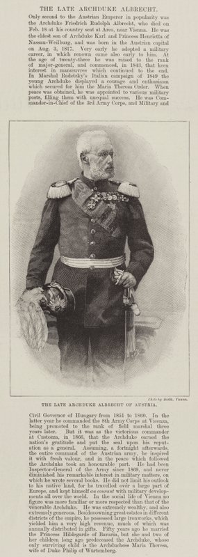 Nieżyjący arcyksiążę Albrecht Austrii (rycina) autorstwa English School