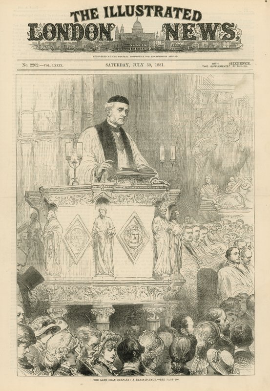 Nieżyjący już Dean Stanley w Opactwie Westminsterskim autorstwa English School