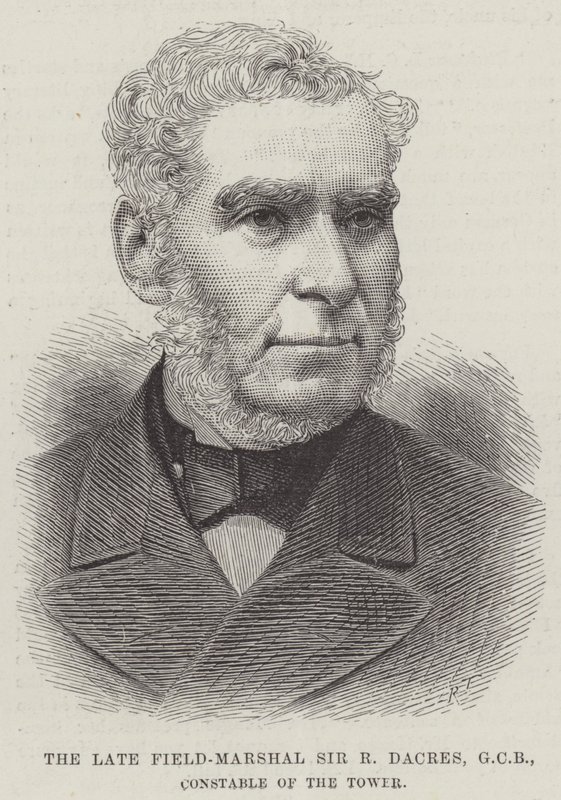 Zmarły feldmarszałek Sir R Dacres, GCB, Constable of the Tower (rycina) autorstwa English School