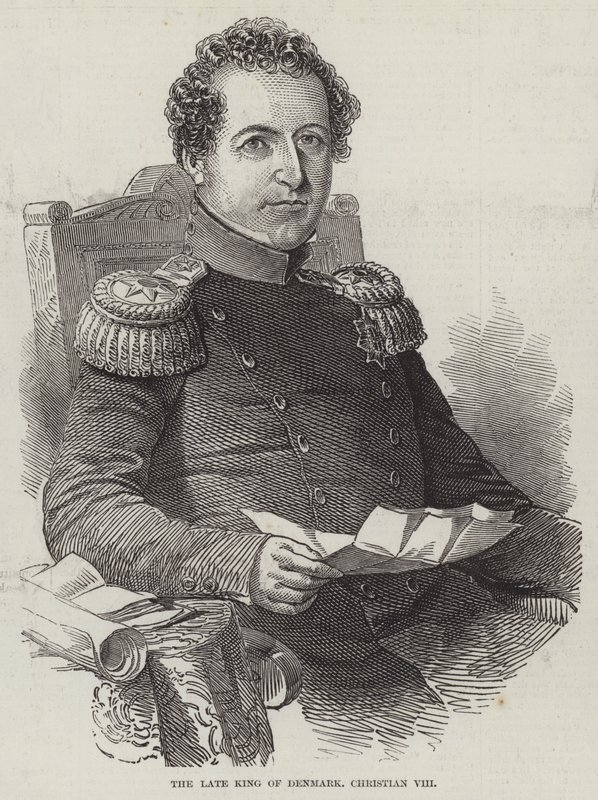 Zmarły król Danii, Christian VIII (rycina) autorstwa English School