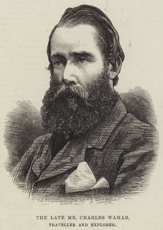Nieżyjący już pan Charles Wahab, podróżnik i odkrywca (grafika) autorstwa English School