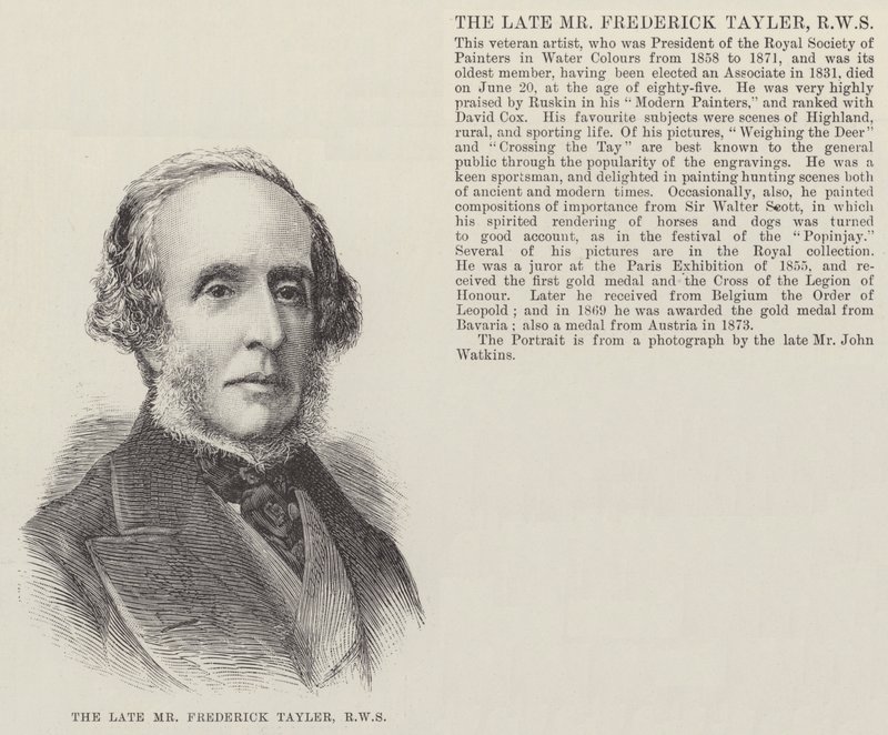śp. pan Frederick Tayler, RWS (grafika) autorstwa English School