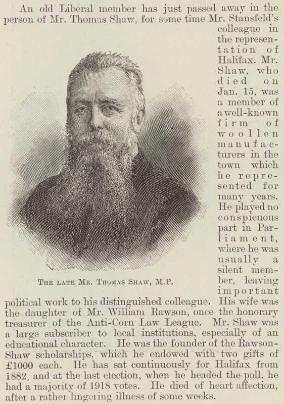 Nieżyjący już pan Thomas Shaw, poseł (grafika) autorstwa English School