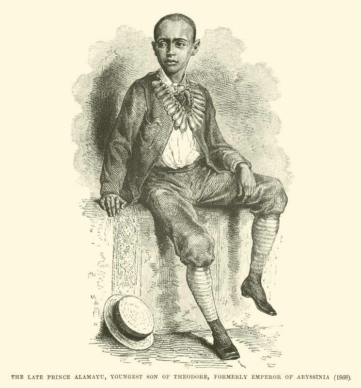 Nieżyjący już książę Alamayu, najmłodszy syn Teodora, dawnego cesarza Abisynii, 1868 autorstwa English School