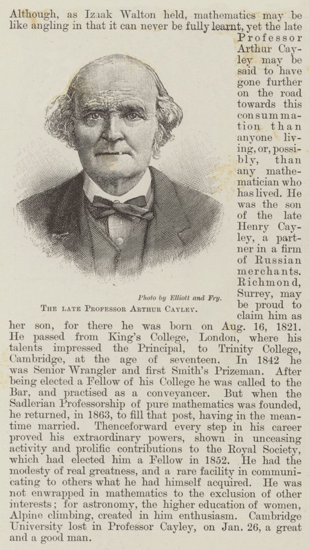 Nieżyjący już profesor Arthur Cayley (grafika) autorstwa English School