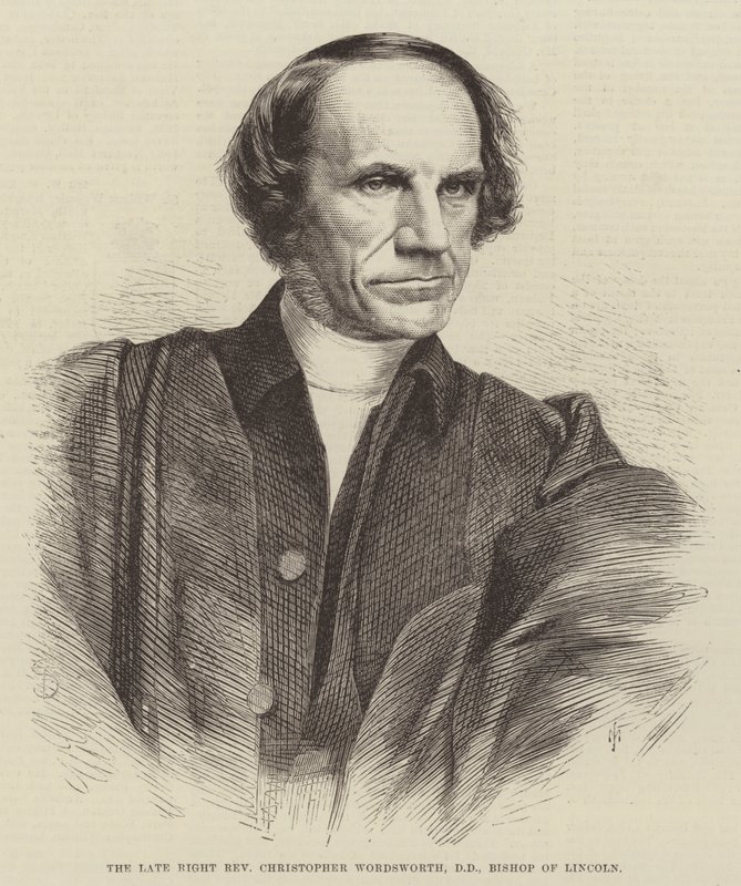 Nieżyjący prawy wielebny Christopher Wordsworth, DD, biskup Lincoln (rycina) autorstwa English School