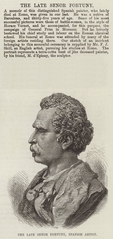 Nieżyjący już Senor Fortuny, hiszpański artysta (grafika) autorstwa English School