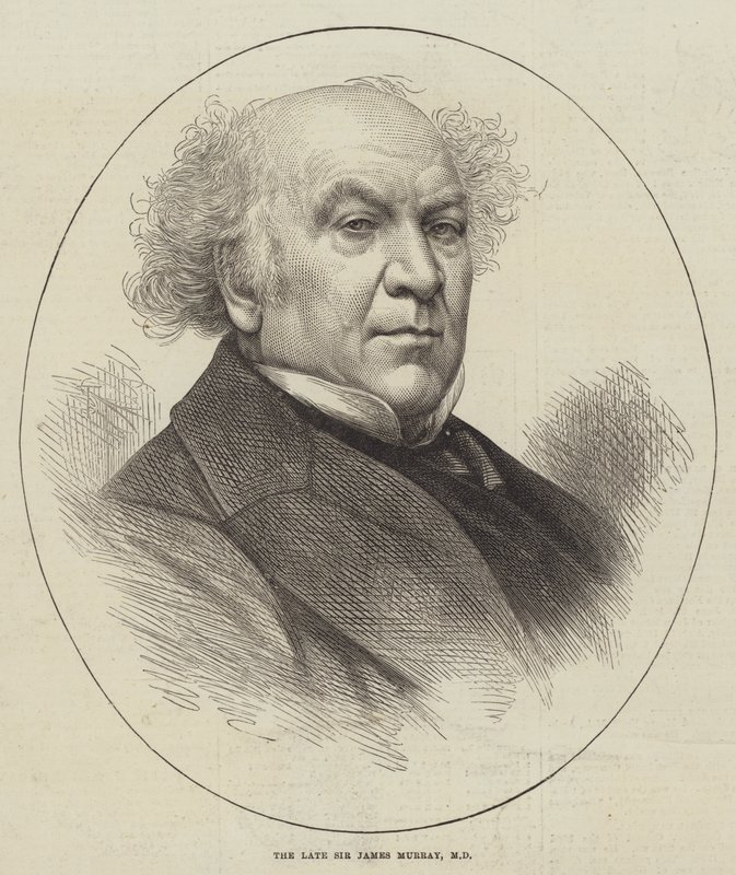 Nieżyjący już Sir James Murray, MD (grawerunek) autorstwa English School