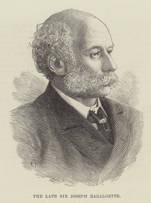 Nieżyjący już Sir Joseph Bazalgette (grafika) autorstwa English School