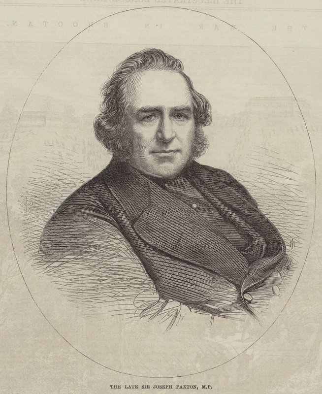 Nieżyjący już sir Joseph Paxton, poseł (rycina) autorstwa English School