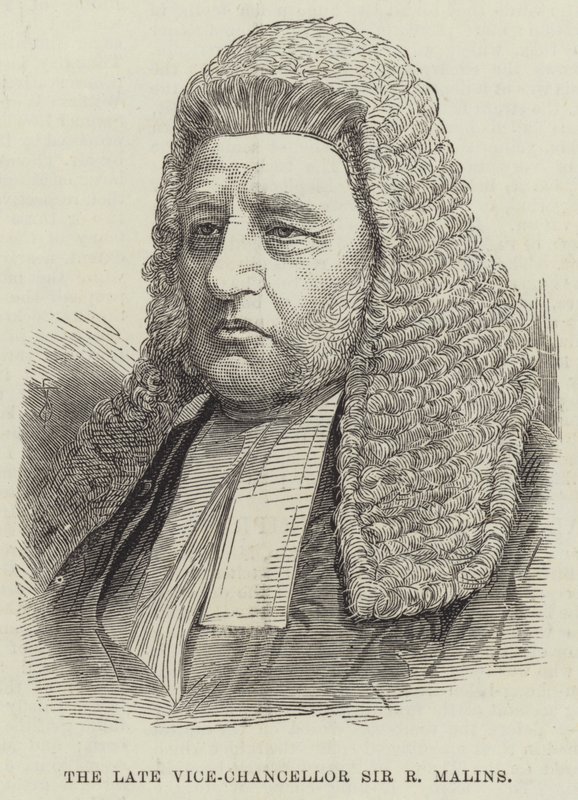Zmarły wicekanclerz Sir R. Malins autorstwa English School