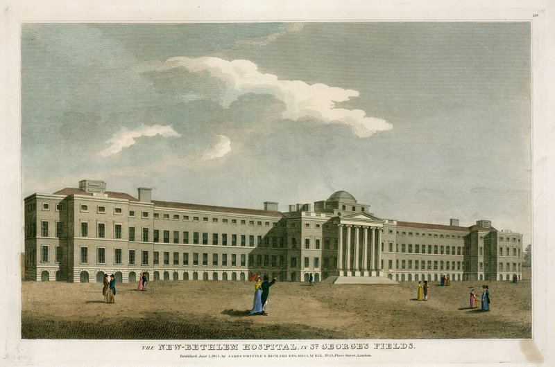 Nowy szpital Bethlehem w St Georges Fields w Londynie autorstwa English School