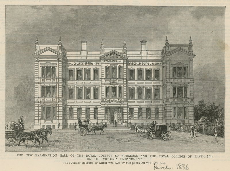 Nowa sala egzaminacyjna Royal College of Surgeons i Royal College of Physicians autorstwa English School