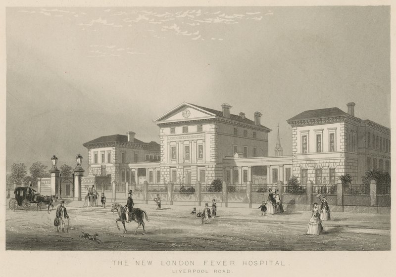 Nowy szpital London Fever Hospital, Liverpool Road autorstwa English School