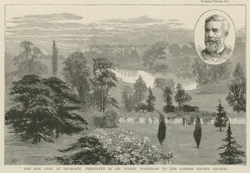 Nowy park w Highgate przedstawiony przez Sir Sydneya Waterlowa autorstwa English School