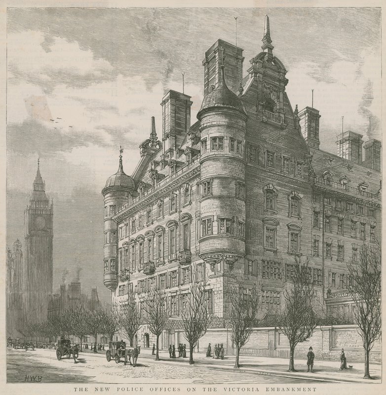 Nowe urzędy policji na Victoria Embankment autorstwa English School
