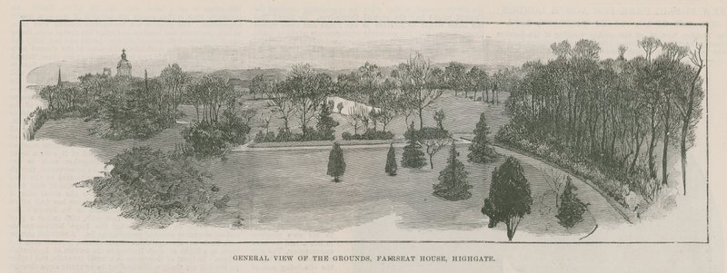 Nowy park publiczny w Highgate: ogólny widok na teren, Fairseat House, Highgate autorstwa English School