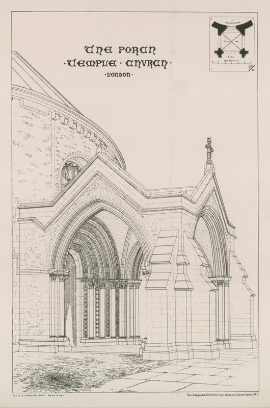 Ganek kościoła Temple autorstwa English School