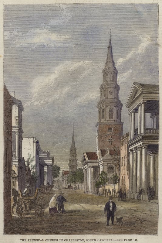 Główny kościół w Charleston w Południowej Karolinie autorstwa English School