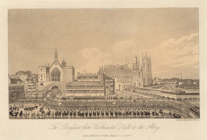 Procesja z Westminster Hall do opactwa autorstwa English School