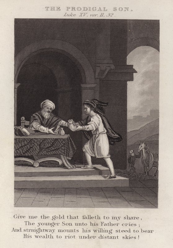 Syn marnotrawny, Łukasz XV, wer. 11, 32 (rycina) autorstwa English School