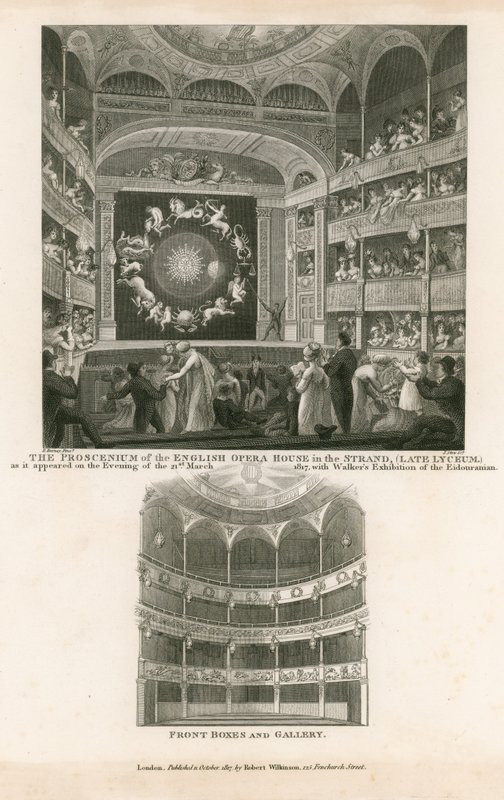 Proscenium Opery Angielskiej w Strandzie (późne Liceum) autorstwa English School