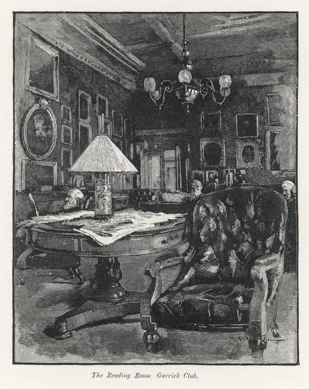 Czytelnia w Garrick Club autorstwa English School