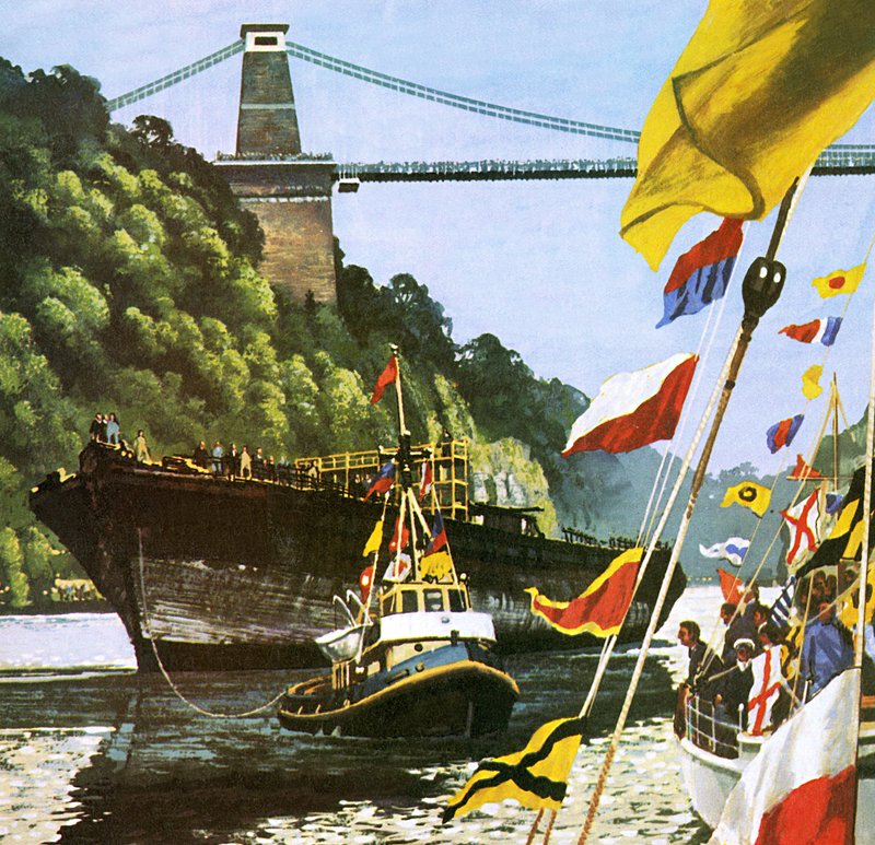 Powrót do Bristolu wielkiego statku Brunela SS Great Britain autorstwa English School