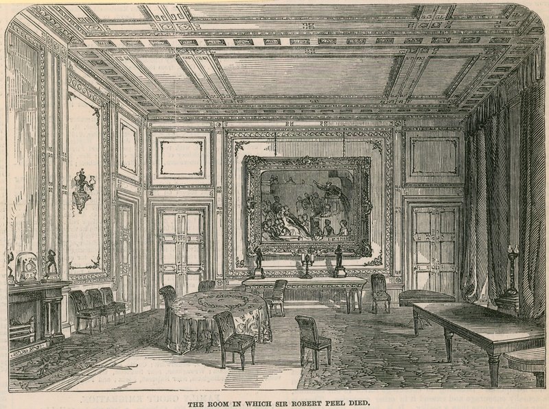 Pokój, w którym zmarł Sir Robert Peel autorstwa English School