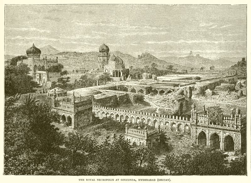 Królewska nekropolia w Golconda, Hyderabad autorstwa English School