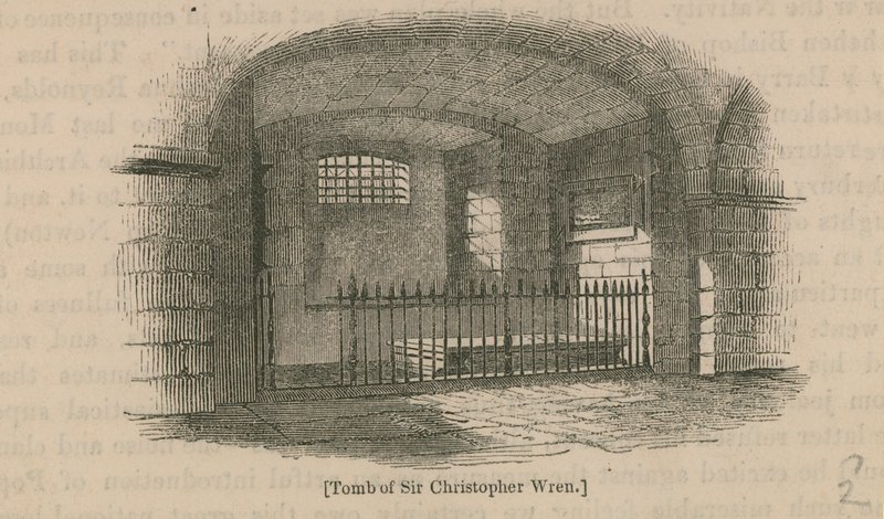 Grób Sir Christophera Wrena autorstwa English School