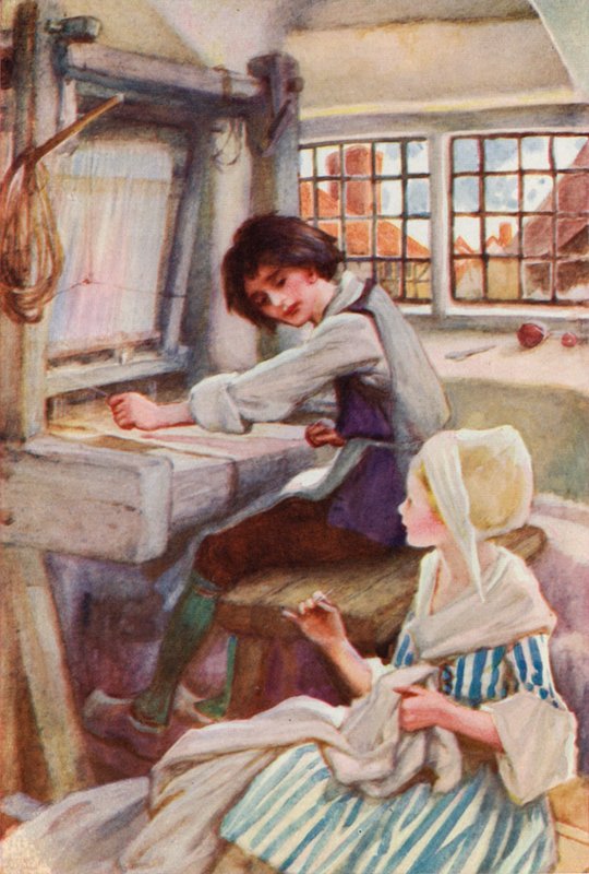 Tkacze z Lyonu we Francji (kolor lito) autorstwa English School