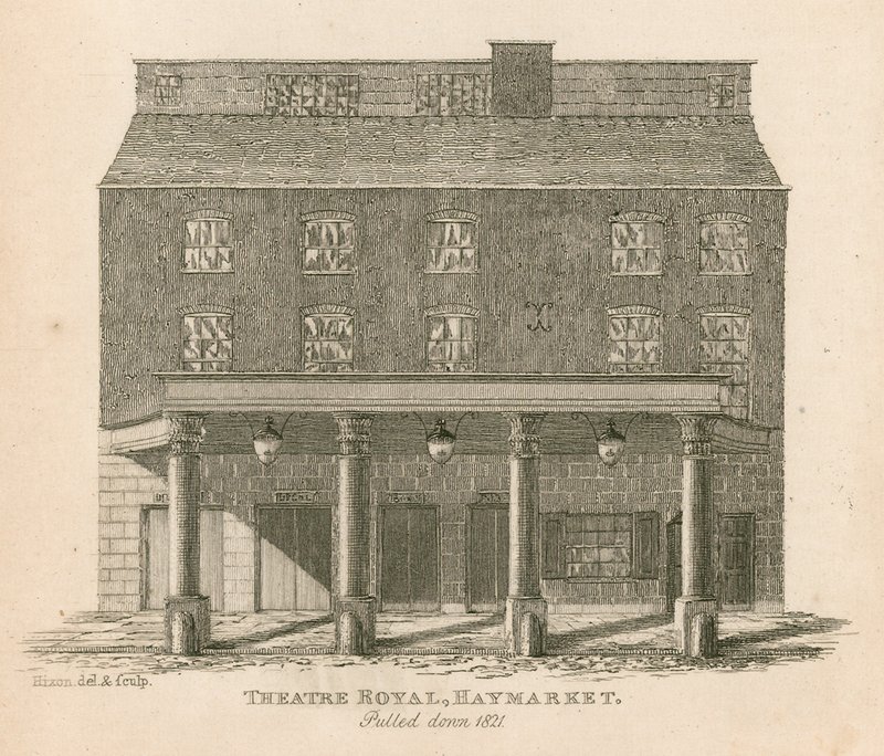 Theatre Royal, Haymarket, Londyn, rozebrany 1821 autorstwa English School