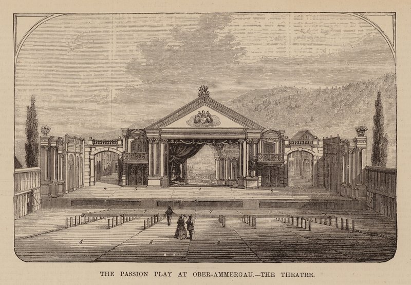 Teatr pasyjny w Oberammergau, Bawaria (rycina) autorstwa English School