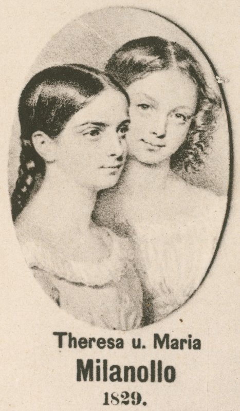 Theresa i Maria Milanollo (wklęsłodruk) autorstwa English School
