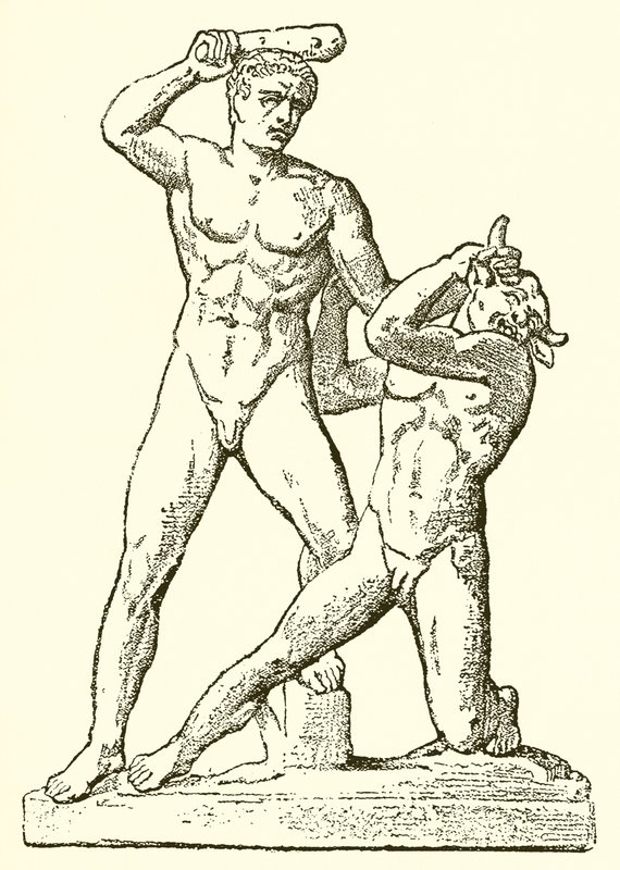 Tezeusz i Minotaur autorstwa English School