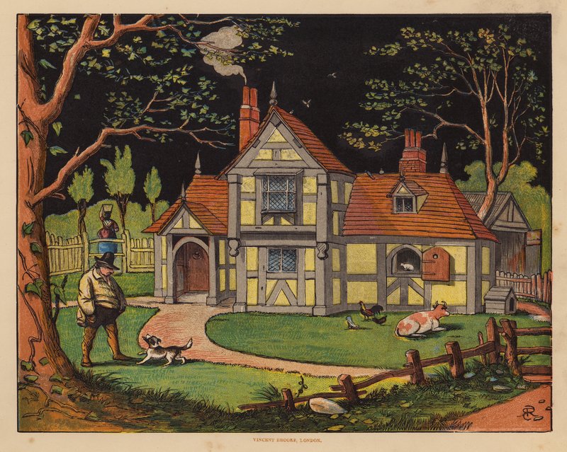 This Is The House That Jack Built (kolorowa litografia) autorstwa English School