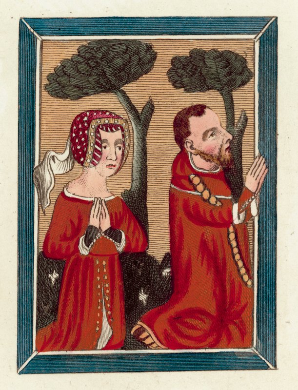 Thomas Beauchamp, hrabia Warwick i jego żona Margaret (kolorowa grawerunek) autorstwa English School