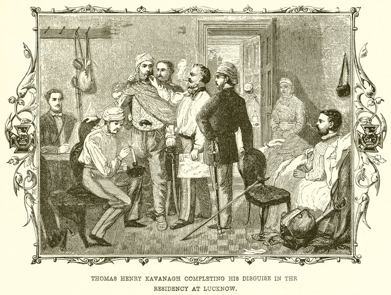 Thomas Henry Kavanagh kończy swoje przebranie w rezydencji w Lucknow autorstwa English School