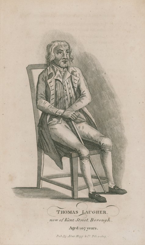 Thomas Laugher, obecnie z Kent Street Borough w Londynie, w wieku 107 lat autorstwa English School